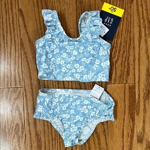 3/$15 GAP Light Blue Floral Swimsuit